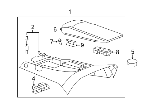 2012 Chevy Corvette Console Panel Diagram for 20957062