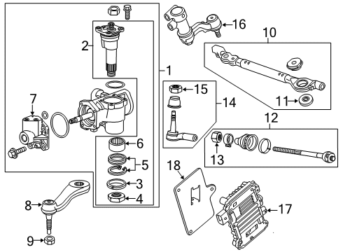 2016 Chevy Silverado 3500 HD Pitman Arm Diagram for 23445899