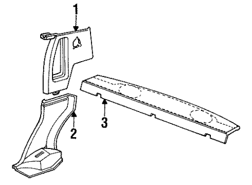 1988 Buick Century Interior Trim - Quarter Panels Diagram 3 - Thumbnail
