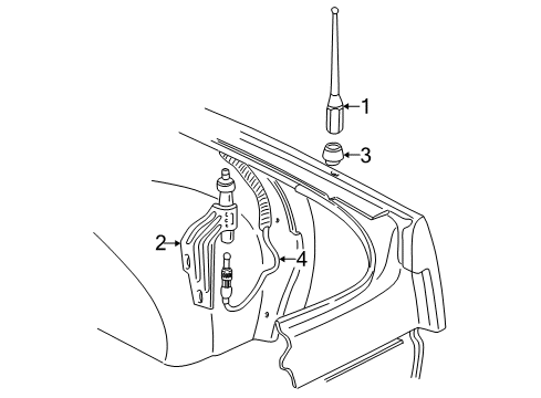 2000 Pontiac Grand Am Antenna Cable Diagram for 12186619