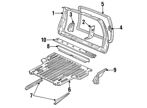 1993 GMC C1500 Suburban Rear Floor Pan Diagram for 12547894