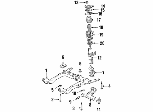 1997 Oldsmobile Cutlass Lower Control Arm Bushing, Front Diagram for 22645684