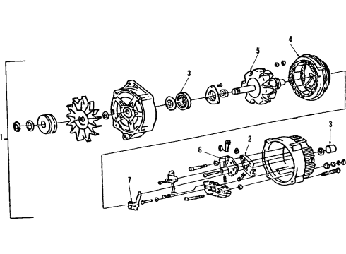 1985 Pontiac 6000 Alternator Bracket Diagram for 10019484