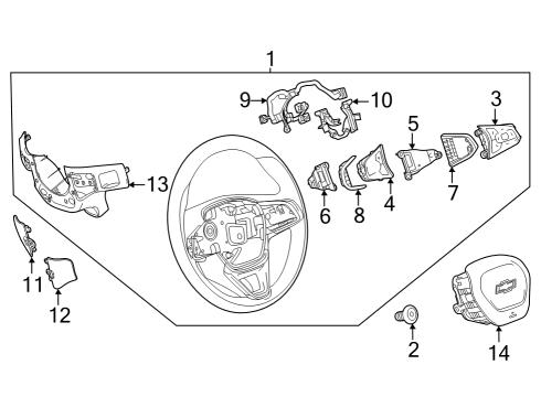 2024 Chevy Trax Steering Wheel, Jet Black Diagram for 60008292