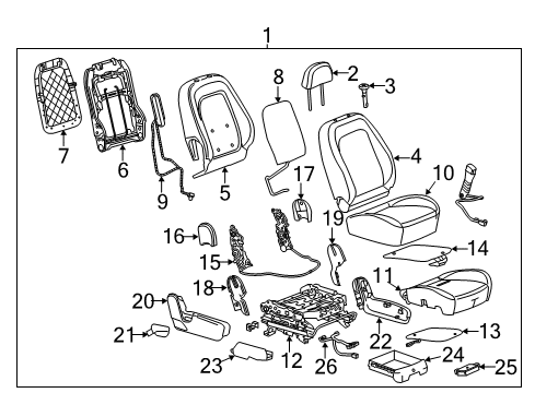 2012 Chevy Captiva Sport Passenger Seat Components Diagram