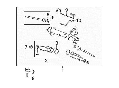 2008 Pontiac Torrent Outer Tie Rod Diagram for 19149840
