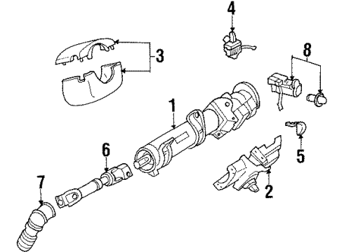1999 Oldsmobile Cutlass Steering Column, Steering Wheel Diagram