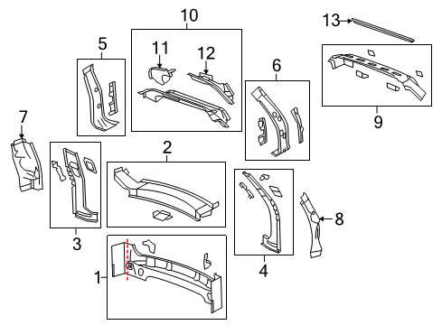 2008 GMC Acadia Rear Body Diagram