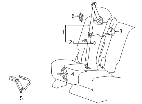 2014 Cadillac SRX Rear Seat Belts Diagram