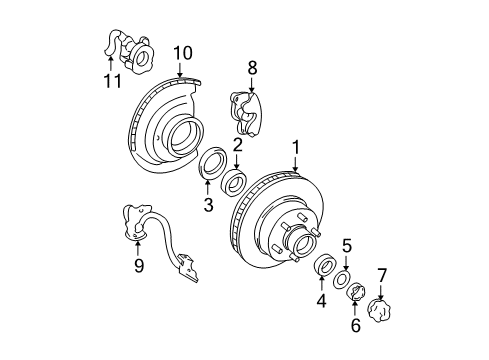 1997 GMC C1500 Front Brakes Diagram