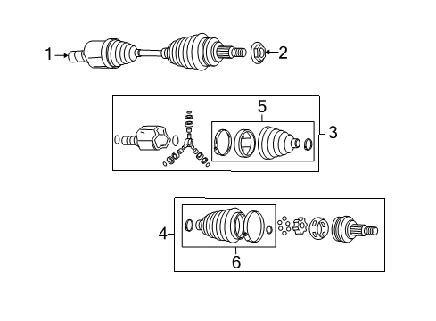 2008 Pontiac Torrent Axle Shaft & Joints - Front Diagram