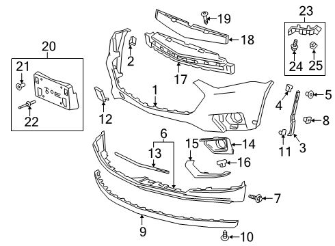 2020 Chevy Traverse Side Bracket, Driver Side Diagram for 23283885