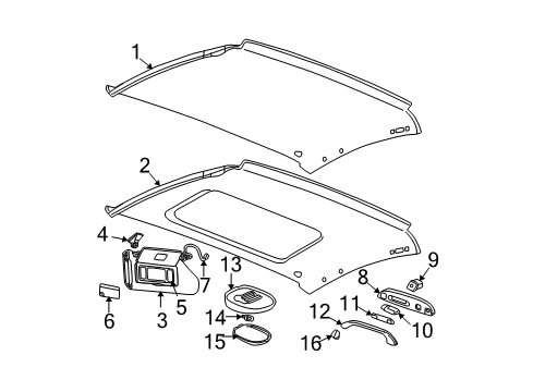 2002 Buick Century Interior Trim - Roof Diagram