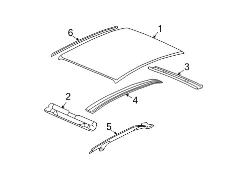 2002 Buick Century Roof & Components, Exterior Trim Diagram
