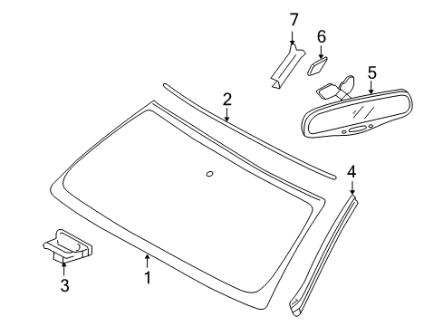 2007 GMC Sierra 1500 Classic Reveal Molding, Driver Side Diagram for 15291275