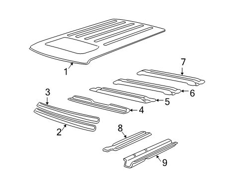 2002 Chevy Suburban 2500 Header Panel Diagram for 15189428