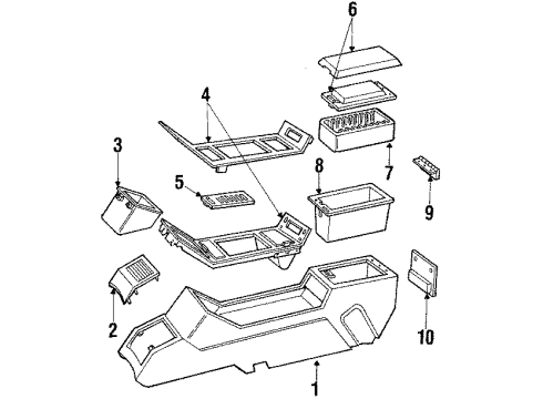 1986 Oldsmobile Toronado Console Diagram for 22528450