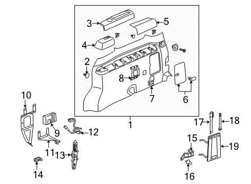 2006 Pontiac Montana Side Trim Panel Retainer Diagram for 10408225