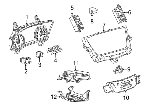 2018 Cadillac XT5 Driver Information Center Diagram