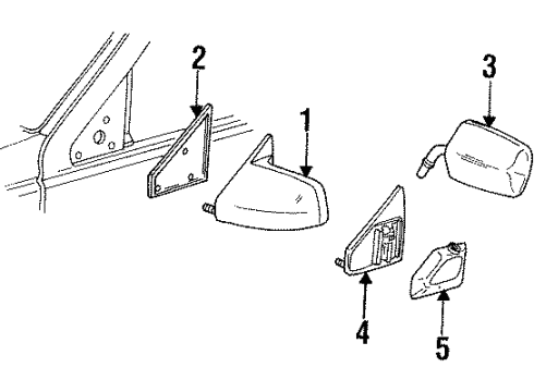 1989 GMC K1500 Outside Mirrors Diagram