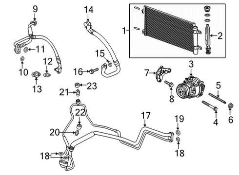 2022 Chevy Trax A/C Condenser, Compressor & Lines Diagram