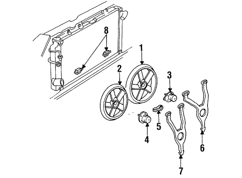 1997 Cadillac DeVille Cooling System, Radiator, Water Pump, Cooling Fan Diagram