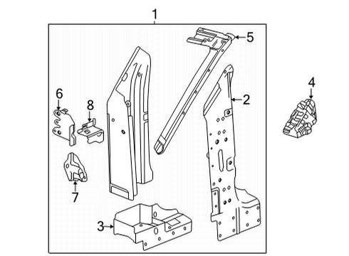 2021 Chevy Corvette Hinge Pillar Diagram