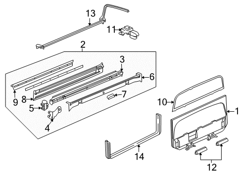 2004 Cadillac Escalade EXT Rear Body - Gate & Hardware Diagram