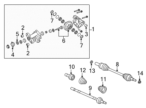 2014 Chevy SS Axle & Differential - Rear Diagram