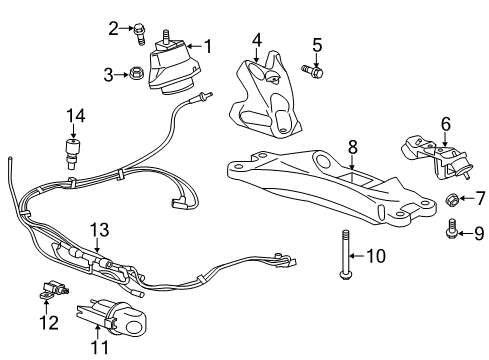 2017 Cadillac ATS Mount Bracket, Passenger Side Diagram for 23104520