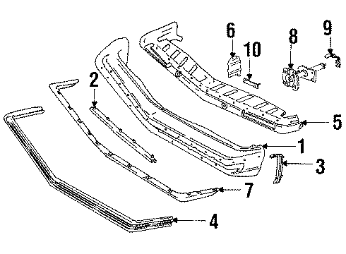 1988 Oldsmobile Cutlass Calais Bumper Cover, Front Diagram for 22535657