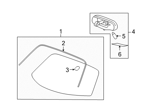 2010 Saturn Sky Windshield Glass Diagram