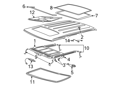 2000 GMC Jimmy Sunroof Diagram