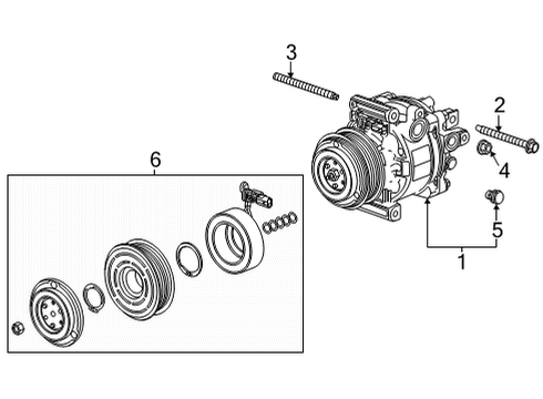 2023 Chevy Trailblazer Condenser, Compressor & Lines Diagram