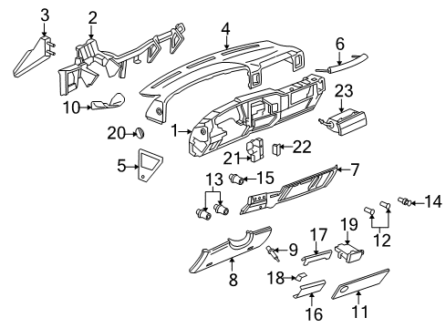 2004 Cadillac Escalade EXT Instrument Panel Diagram