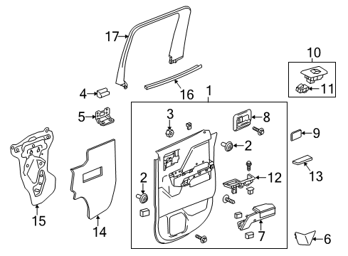 2015 GMC Sierra 2500 HD Trim Molding, Brownstone, Rear, Carbon Diagram for 84317063