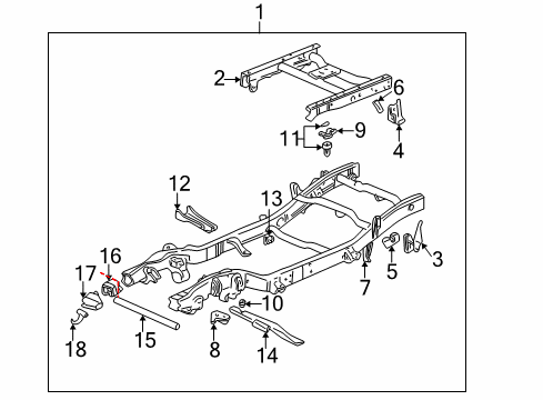 2006 GMC Sierra 1500 Frame & Components Diagram 4 - Thumbnail