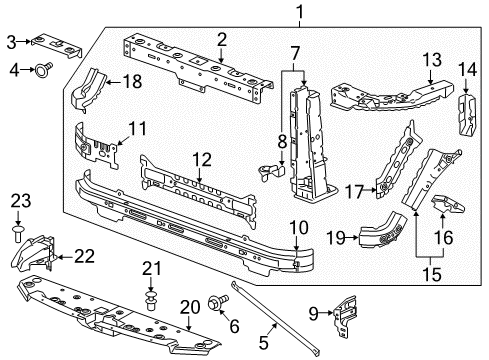 2021 GMC Canyon Radiator Support Diagram