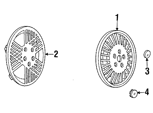 1991 Pontiac Grand Am Wheel Covers & Trim Diagram