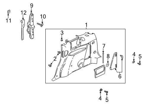 2002 Buick Rendezvous Interior Trim - Quarter Panels Diagram 3 - Thumbnail