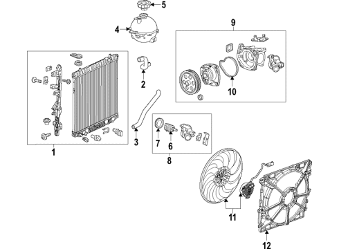 2017 GMC Acadia Cooling System, Radiator, Water Pump, Cooling Fan Diagram 5 - Thumbnail