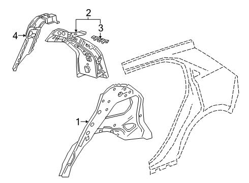 2024 Cadillac XT4 Inner Structure - Quarter Panel Diagram