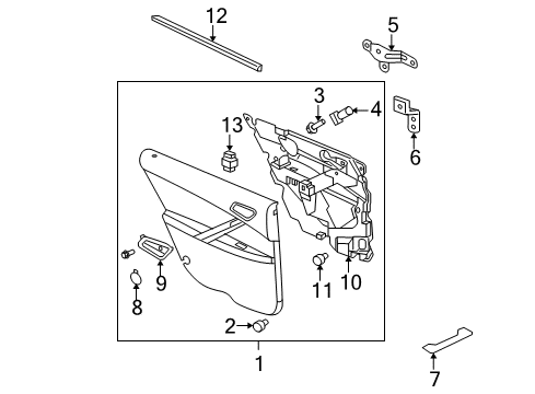 2007 Pontiac G6 Interior Trim - Rear Door Diagram