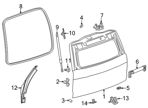 2021 GMC Yukon XL Gate & Hardware Diagram