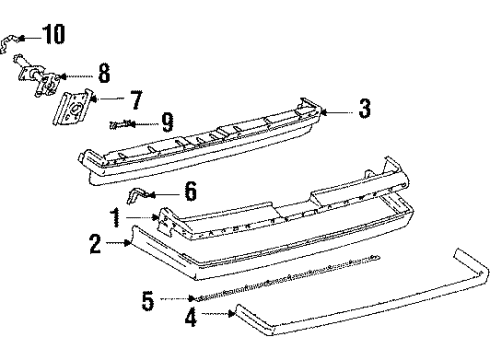1987 Oldsmobile Calais Bumper Cover Diagram for 22527035