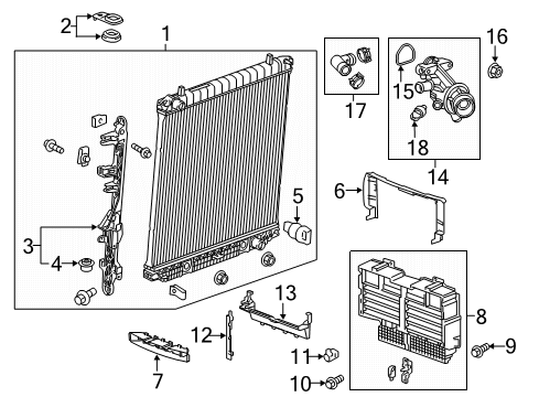 2020 GMC Canyon Radiator & Components Diagram 2 - Thumbnail