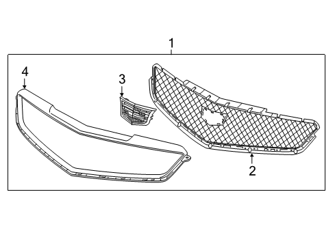 2018 Cadillac ATS Front Bumper - Grille & Components Diagram 6 - Thumbnail