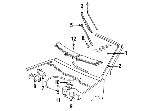 1992 Pontiac LeMans Windshield Glass Diagram