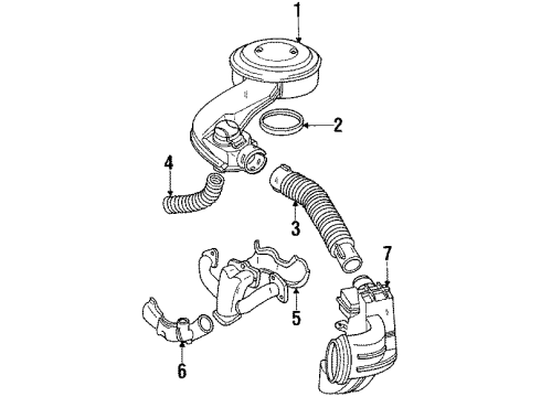 1985 Pontiac Fiero Air Filter Diagram for 25043317