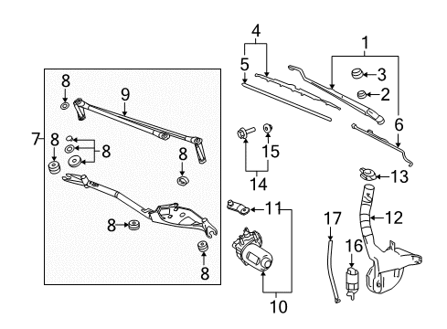 2007 Buick LaCrosse Wiper & Washer Components Diagram